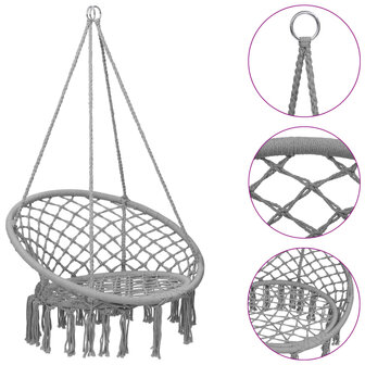 Hangstoel 80 cm grijs 1