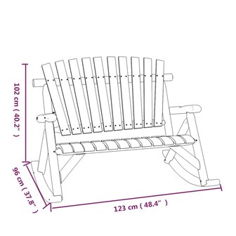 Schommelbank 2-zits 123x96x102 cm massief vurenhout 6