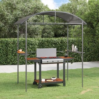 Barbecuepaviljoen met zijplanken 220x115x230 cm staal antraciet 1