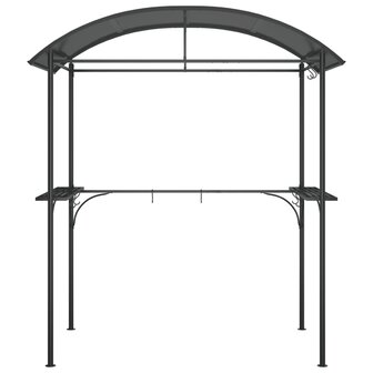 Barbecuepaviljoen met zijplanken 220x115x230 cm staal antraciet 3