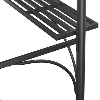 Barbecuepaviljoen met zijplanken 220x115x230 cm staal antraciet 6