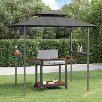 Barbecue-overkapping 240x150x243 cm staal antracietkleurig 1