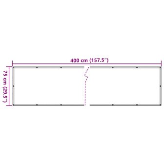 Tuinscherm 400x75 cm PVC antracietkleurig 6