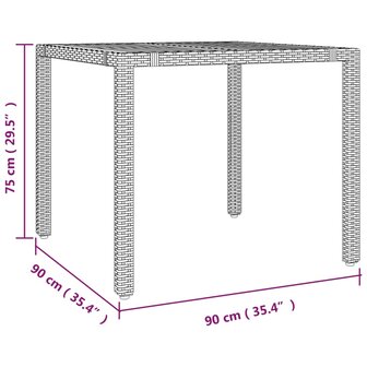 5-delige Bistroset met kussens poly rattan zwart 8