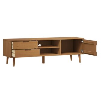 Tv-meubel MOLDE 158x40x49 cm massief grenenhout bruin 5