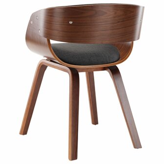 Eetkamerstoelen 6 st gebogen hout en stof grijs 5