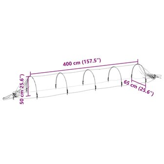 Kweektunnels 4 st 1,5x5 m glasvezel en polypropeen 10