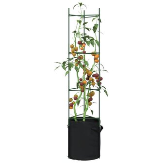 Tomatenkooien met plantenzak 6 st 154 cm staal en polypropeen 1