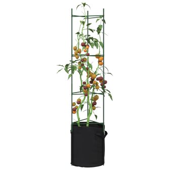 Tomatenkooi met plantenzak 2 st 154 cm staal en polypropeen 1