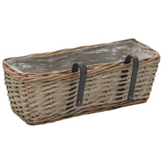 Balkonbakken 2 st 40 cm wicker met PE-voering 4