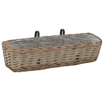 Balkonbakken 2 st 60 cm wicker met PE-voering 2