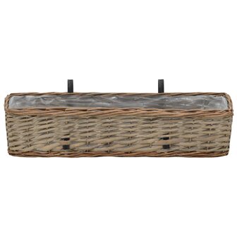 Balkonbakken 2 st 60 cm wicker met PE-voering 3