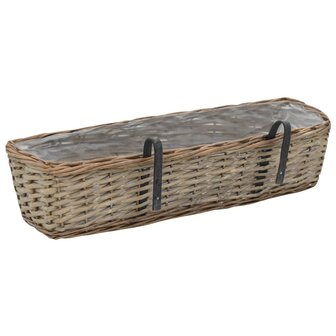 Balkonbakken 2 st 60 cm wicker met PE-voering 4