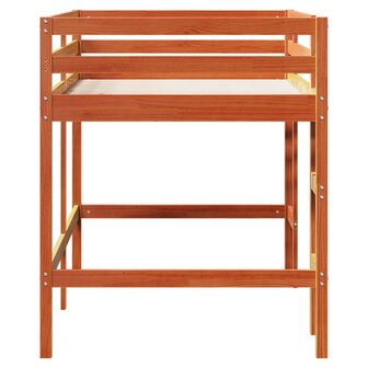 Kinderhoogslaper met ladder 90x200 cm massief grenenhout bruin 5