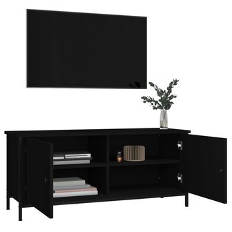 Tv-meubel 102x35x45 cm bewerkt hout zwart 4