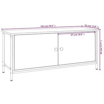 Tv-meubel 102x35x45 cm bewerkt hout sonoma eikenkleurig 10