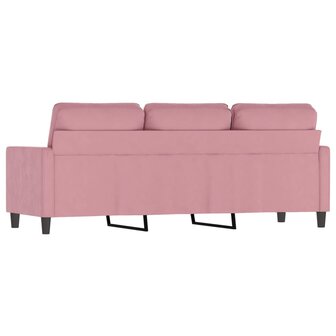 Driezitsbank 180 cm fluweel roze 5