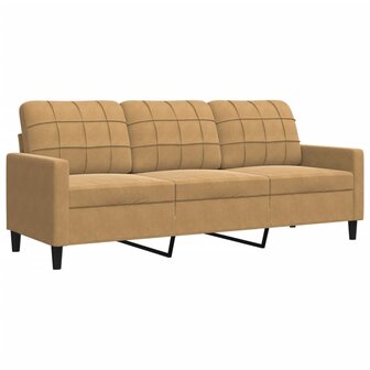 3-delige Loungeset met kussens fluweel bruin 6