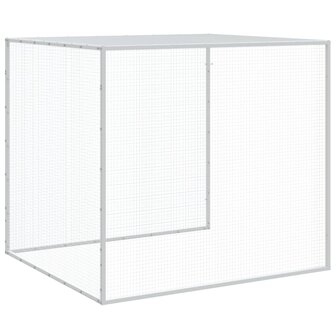 Kippenhok met dak 603x98x90 cm gegalvaniseerd staal lichtgrijs 8