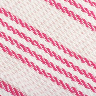 Plaid strepen 125x150 cm katoen roze en wit 6