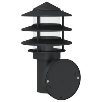 Buitenwandlamp met sensor roestvrij staal zwart 6