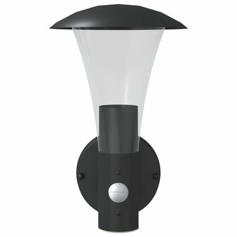 Buitenwandlamp met sensor roestvrij staal zwart 4