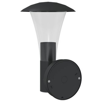 Buitenwandlamp met sensor roestvrij staal zwart 6