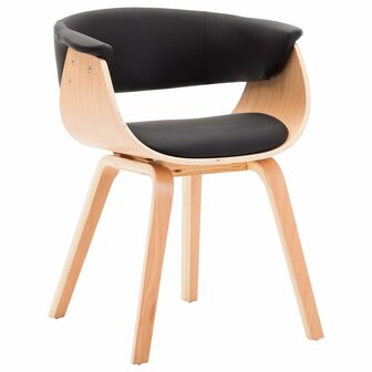 Eetkamerstoelen 4 st gebogen hout en kunstleer zwart 3