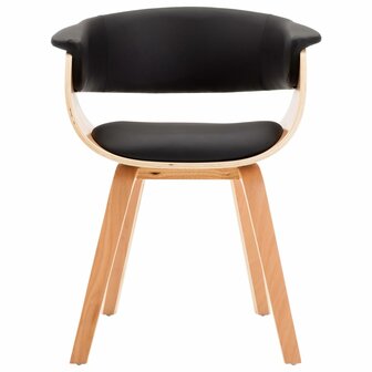 Eetkamerstoelen 4 st gebogen hout en kunstleer zwart 4