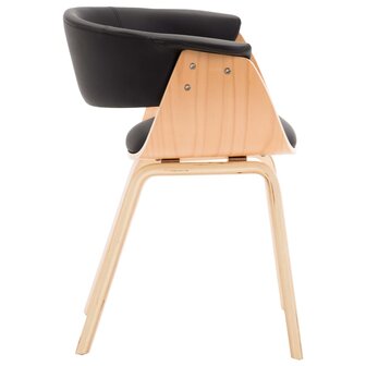 Eetkamerstoelen 4 st gebogen hout en kunstleer zwart 6