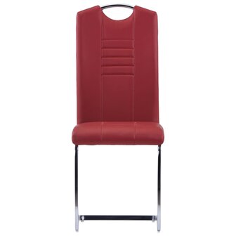 Eetkamerstoelen 6 st kunstleer rood 3