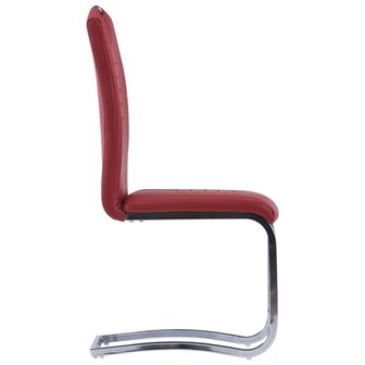 Eetkamerstoelen 2 st kunstleer rood 4