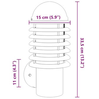 Buitenwandlamp roestvrij staal zilverkleurig 7