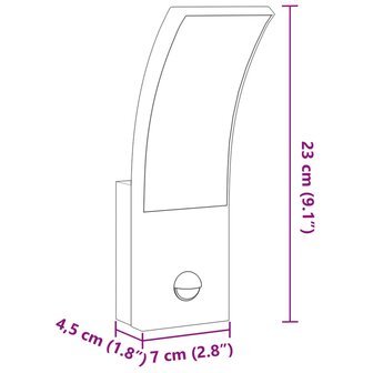 Buitenwandlampen 2 st LED met sensors gegoten aluminium wit 9