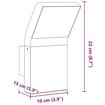 Buitenwandlampen 2 st LED gegoten aluminium zwart 9