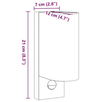 Buitenwandlampen 2 st met sensors gegoten aluminium zwart 7