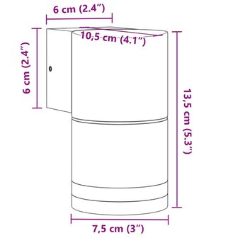 Buitenwandlampen 2 st gegoten aluminium zwart 7