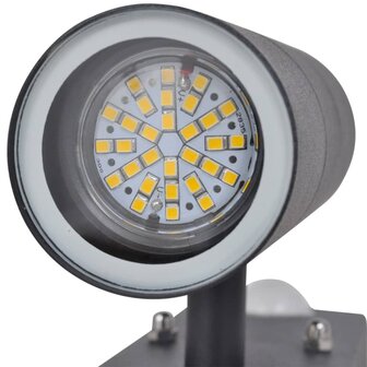 Wandlamp met sensor LED cilindervormig RVS zwart 5