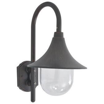 Tuin wandlamp E27 42 cm aluminium brons 1