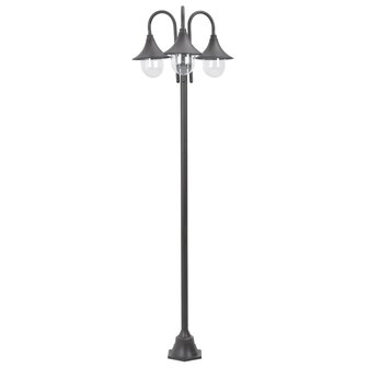 Paalverlichting tuin E27 220 cm aluminium brons 3-delig 1