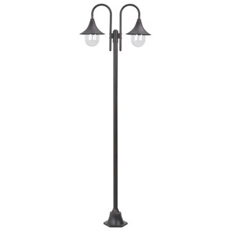 Paalverlichting tuin E27 220 cm aluminium brons 2-delig 1