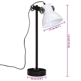 Bureaulamp 25 W E27 15x15x55 cm wit 11