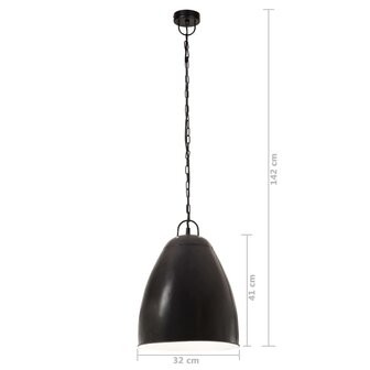 Hanglamp industrieel rond 25 W E27 32 cm zwart 9