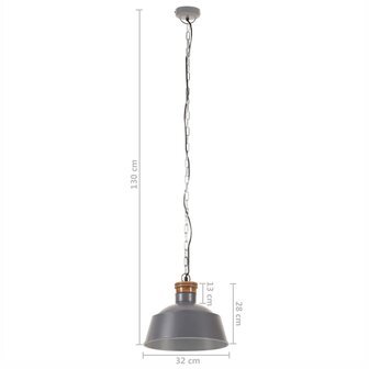 Hanglamp industrieel E27 32 cm grijs 10