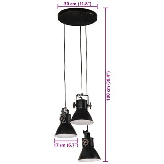 Hanglamp 25 W E27 30x30x100 cm zwart 9