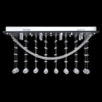 Plafondlamp met glinsterende glas kristallen kralen 8xG9 29 cm 3