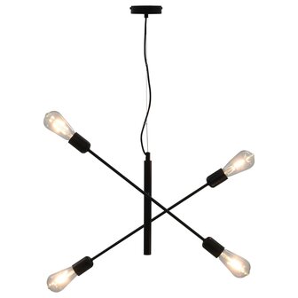 Plafondlamp met filament peren 2 W E27 zwart 1