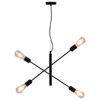 Plafondlamp met filament peren 2 W E27 zwart 3