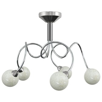 Plafondlamp met glasbollen rond 5xG9 2