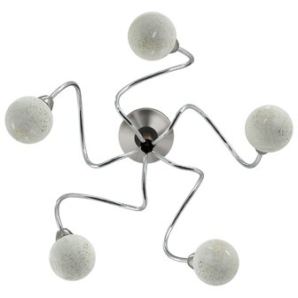 Plafondlamp met glasbollen rond 5xG9 4